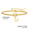 Stainless Steel 26-Letter Bracelet & Anklet with Double-Layer Knotted Snake Bone Chain