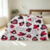 Lightweight Heart Print Flannel Blanket | Soft, Warm & Skin-friendly, Ideal for Home Decor, Relaxing, Car Use, Perfect Valentine's Gift