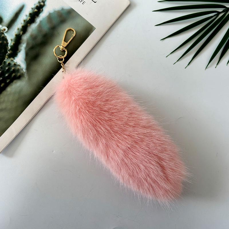 Portachiavi Ciondolo Coda di Pelliccia di Volpe Sintetica - Accessorio per Borsa in Peluche
