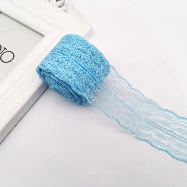 10Meters/Roll 4.5CM Red Black Blue Embroidery Lace Ribbon DIY Apparel Sewing Fabric Wedding Christmas Halloween Gift Decoration