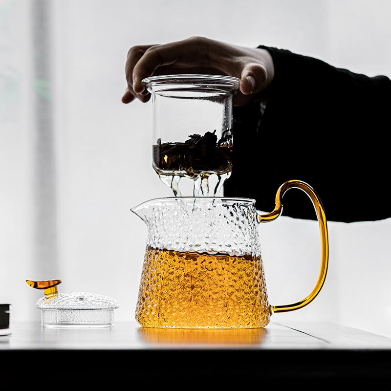 Large Capacity Hammered Glass Teapot Teapot Tea Separator Filter Flower Teapot Cooking Tea Pot Home Kung Fu Tea Set
