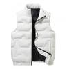 Gilet Uomo Invernale Caldo Senza Maniche A Collo Alto In Cotone Leggero Piumino Casual