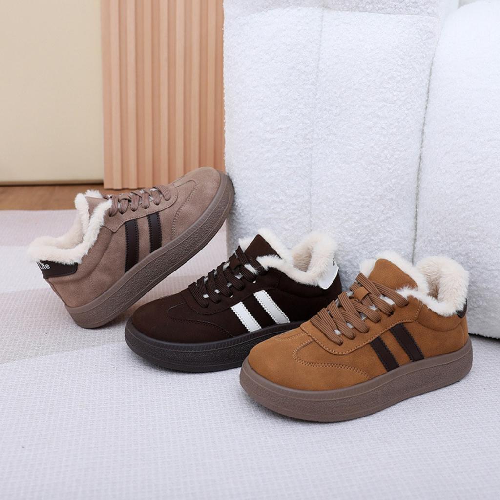 Velvet Sponge Cake German Training Women's Shoes Thick Soled Board Shoes Versatile Women's Cotton Shoes Retro Sports Casual Warm Shoes Children