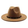 2021 Season Big Eaves Hat Flat Edge Top Hat Men And Women White Woolen Jazz Hat