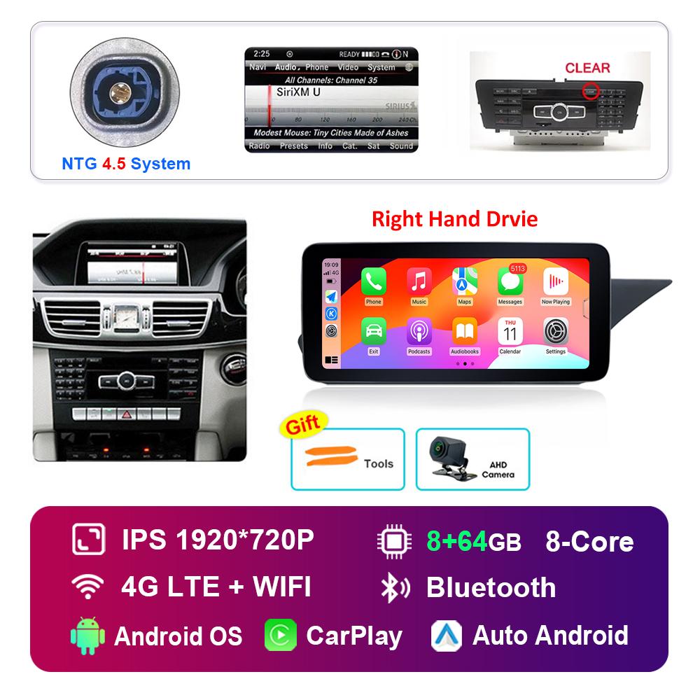 10.25 Inch Right Hand Drvie for Mercedes Benz E Class W212 2009 - 2015 NTG 4.0 4.5 System Android Car Radio Multimedia Player