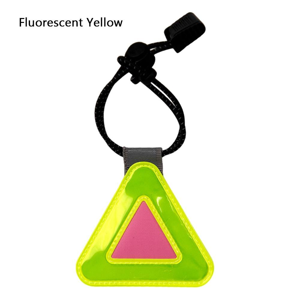 1Pcs Elastic Cord Reflective Triangle Sign with Spring Hook Safety Warning Safety Clip Plastic Hanging Tag