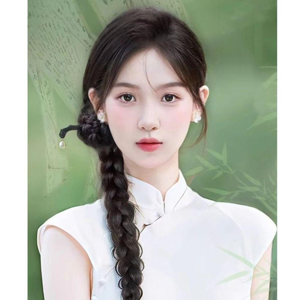 Hair Stick Claw Clip Ponytail Wig Hanfu Hairpin Twist Braid Wig New Chinese Style Wig  for Women