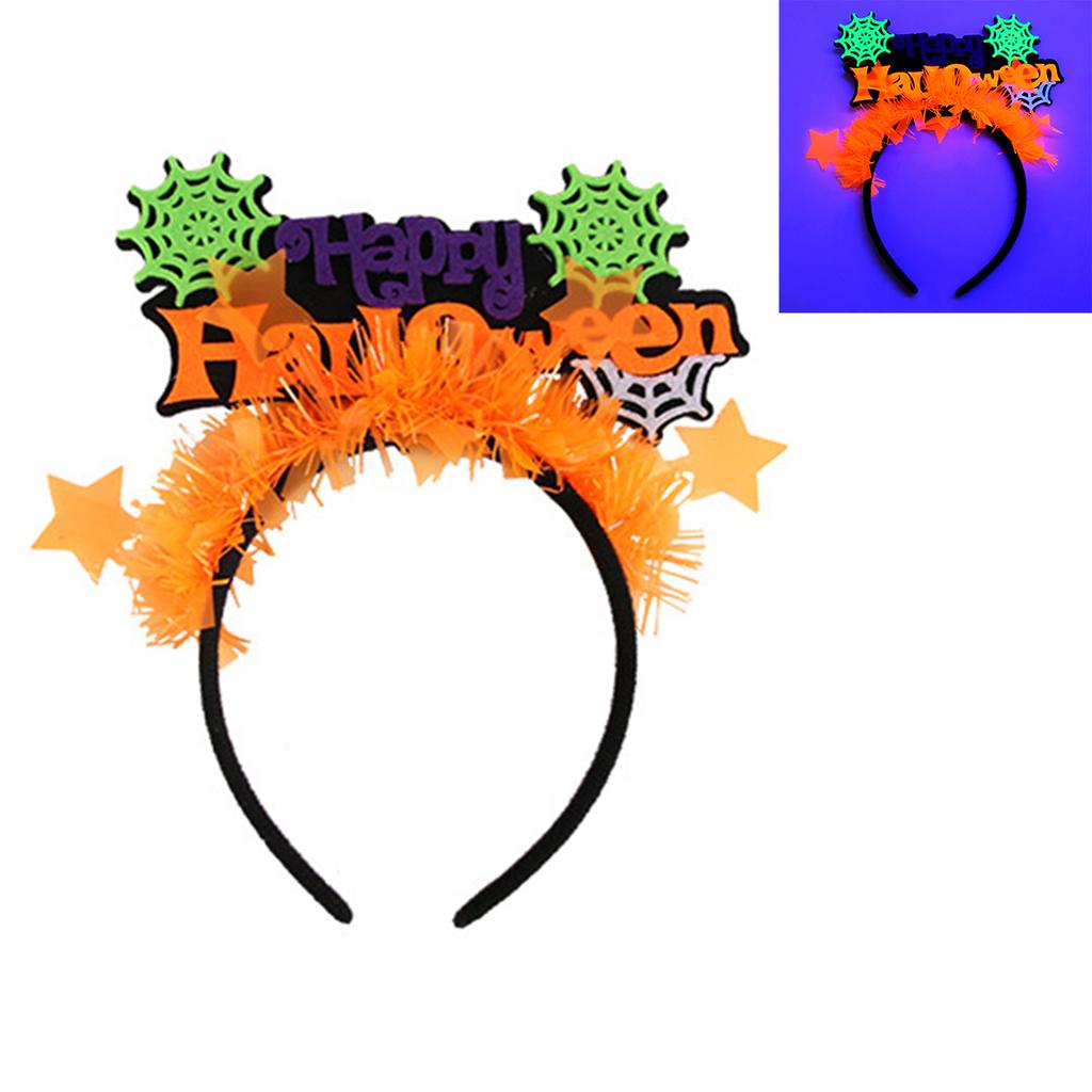 Halloween Glow Hair Hoop Lightweight Makeup Party Fun Hairband For Photos Ghost Festival Fluorescent Decorations