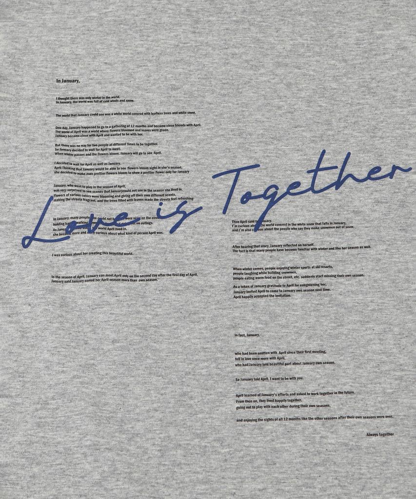 KATHARSIS Love Is Together Lettering T-Shirt Gray One Size