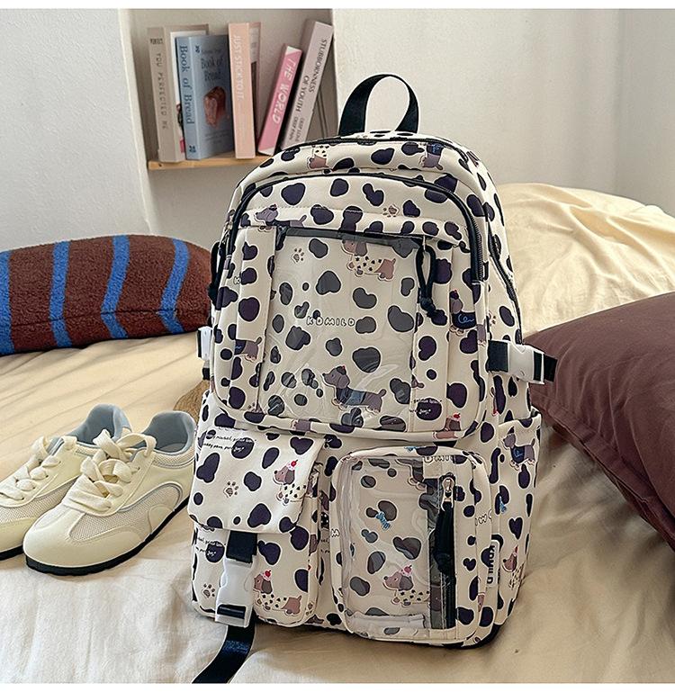 Schoolbag new high-value Japanese ins fresh, sweet and cute puppy puppy pain bag junior high school students lightweight backpack