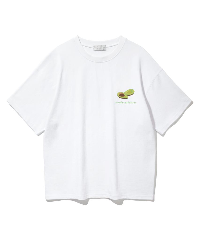 BAKKEN Avocado Short Sleeve T-Shirt Bk3972_White