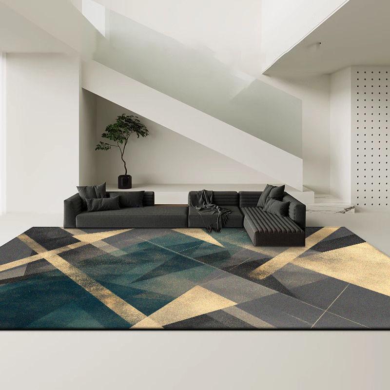 Simple Style Geometric Carpet Living Room Modern Decoration Large Area Non-slip Rugs Bedroom Bedside Tatami Soft Mat Washable