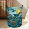 1pc Laundry Basket, Foldable Round Laundry Basket - Space-saving Whale-shaped Storage Basket In Polyester Fabric for Room and Bathroom Storage - 2D Gr