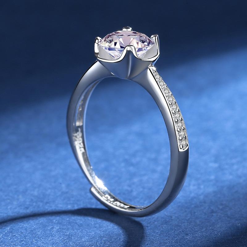 Tancise Classic 925 Sterling Silver Moissanite Prsten Dámské šperky Svatební slib Dárek na párty