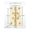 A25F-Brass Hinge Set-10 Pieces Brushed& Sealed For Jewelry Box Doors Kitchen Cabinets Copper Small Box Decorative Accessories