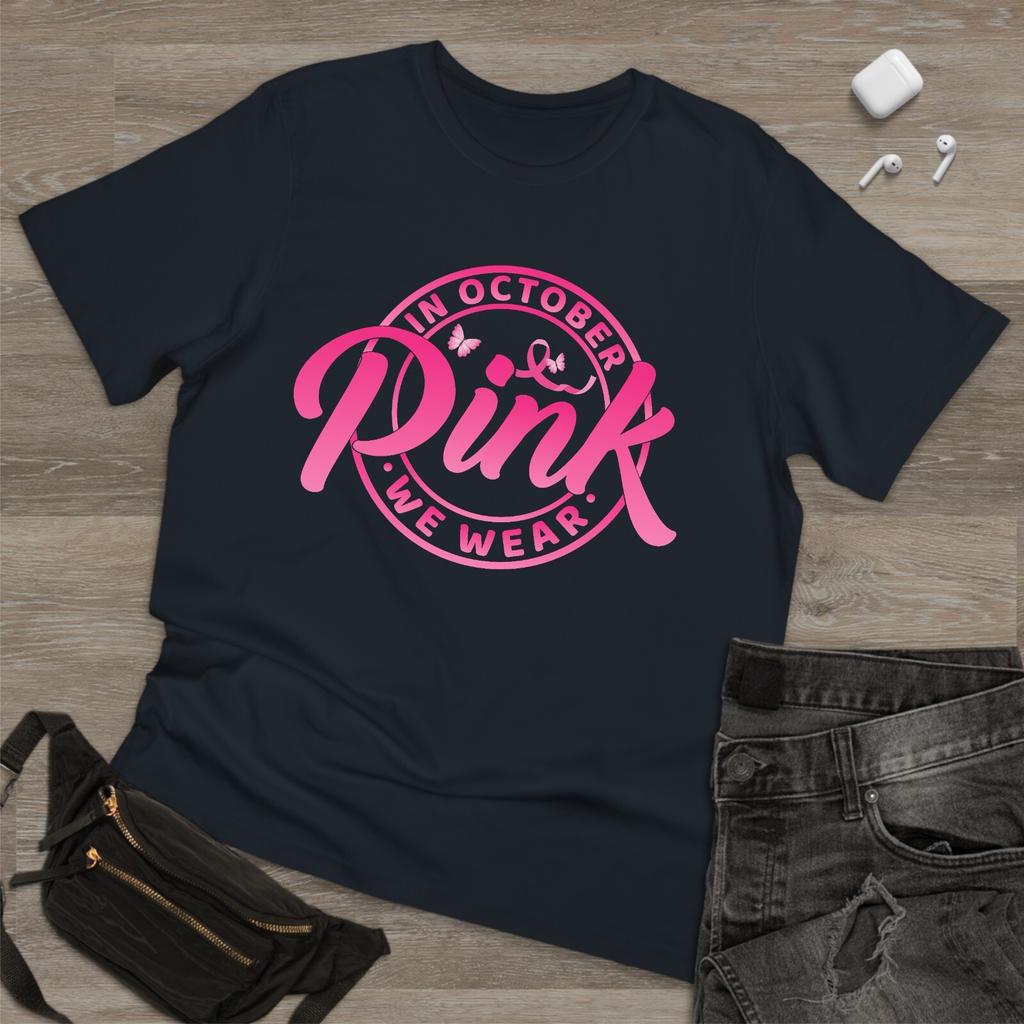 Wir tragen Rosa im Oktober Brustkrebs T-Shirt Brustkrebs Aufklärung Tee Oberteil
