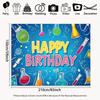 2D Flat Kids Science Party Backdrop "Happy Birthday" Lab Test Tube Background Cloth
