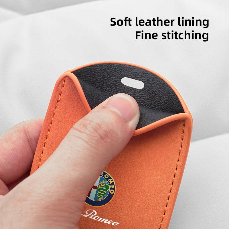Suede Key Cover For Alfa Romeo 4C 159 166 156 GT Car Smart Remote Key Bag Card Case Shell Holder Protection Auto Accessories