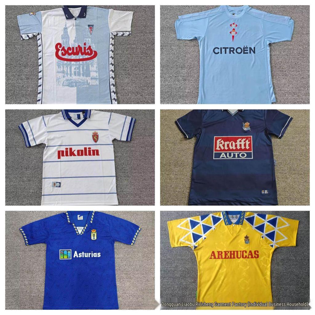 La Liga Retro Short Sleeve Jersey - Real Sociedad, Rayo Vallecano, Malaga, Oviedo Football Kit