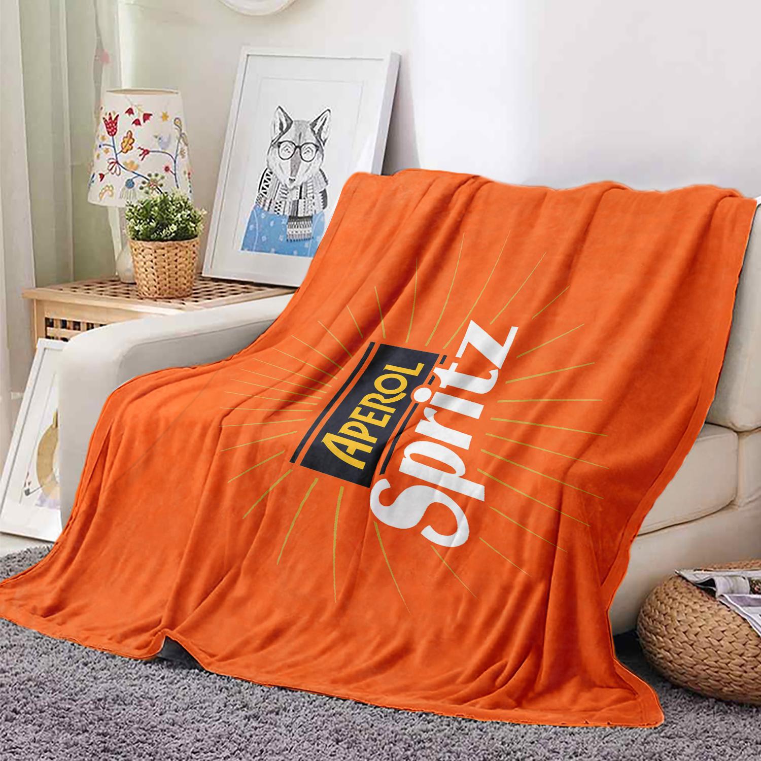 Fashion A-Aperols Soft Flannel Blanket for Beds Bedroom Sofa Picnic,Throw Blanket for Cover Outdoor Leisure Nap Gift 75x90cm