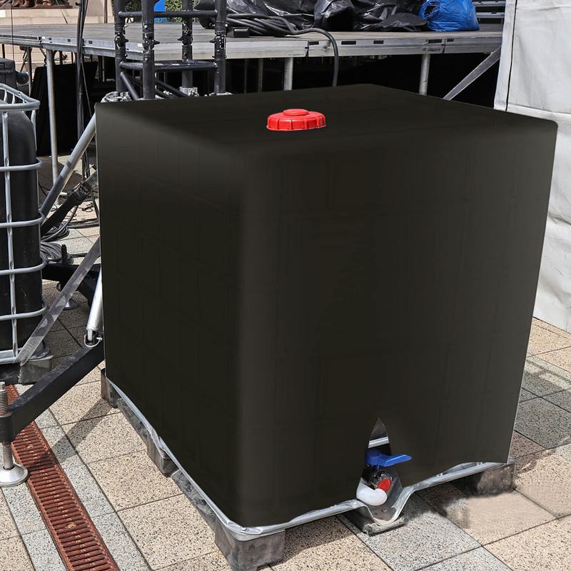 

210D Waterproof Dust Cover Rainwater Tank Oxford Cloth UV Protection Cover Garden Box Cover IBC Container Sun Protection Cover чорний