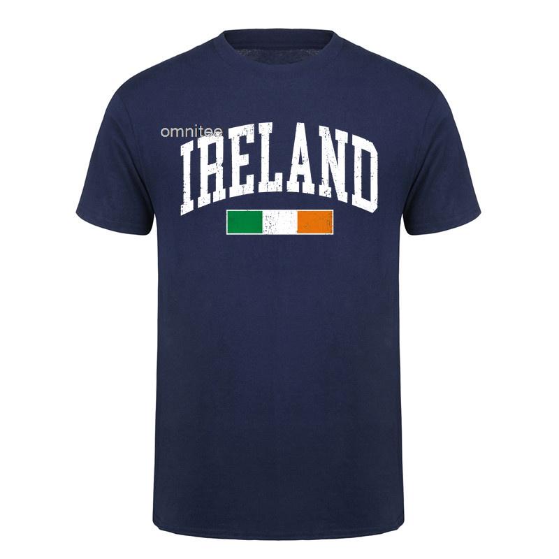 Retro Ireland Flag Irish T Shirt Cool Design Irish Lucky Shamrock St Patricks Day Tshirt Cotton Streetwear Tops HJ137