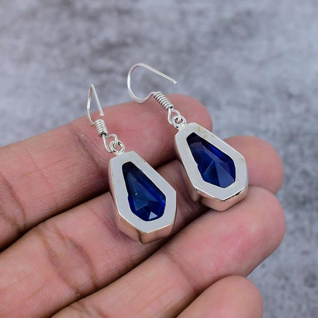 Tanzanite Quartz Gemstone 925 Sterling Silver Jewelry Earring 1.58" M-369
