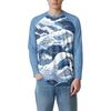 Men's Fashion Printed Raglan Long Sleeve Sports Top