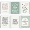 6 Pcs Mental Health Canvas Wall Art Green Affirmations Pirational Poster Prints Green Floral Aesthetic Room Wall Docer for Therapy Bedroom Office