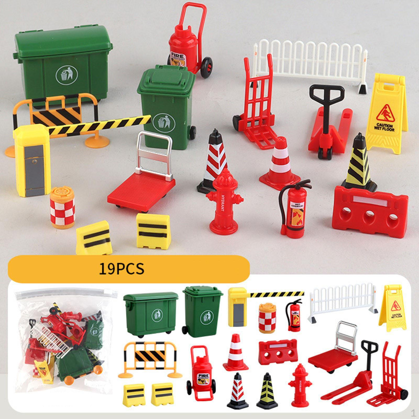 

Мини-игрушки с дорожными знаками Миниатюрная модель Предупреждающий знак для предотвращения столкновений 19Pcs