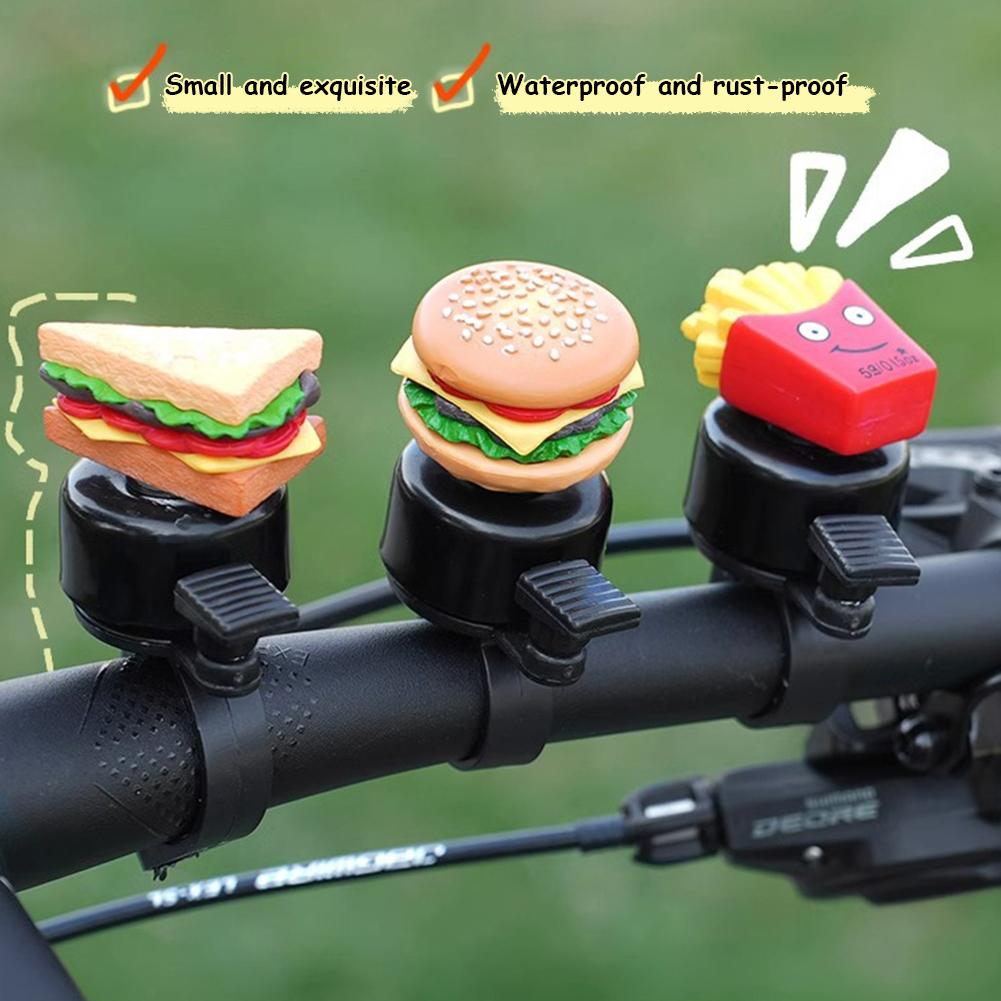 Cartoon Hamburg Bicycle Bell Hranolky sendvič MTB Bell řídítka Bezpečnostní zvonek Cyklistika Krásné hlasité příslušenství na kolo