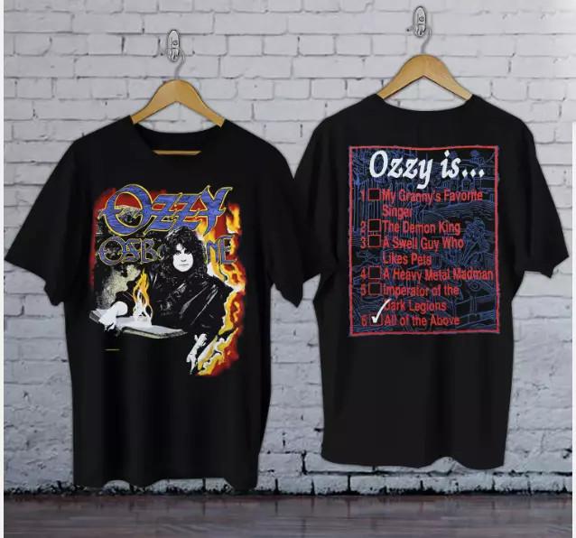 1988 Ozzy Osbourne No Rest For The Wicked Checklist T-Shirt S