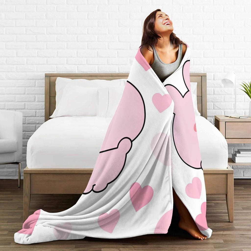 Asamimichaan Coperta a Cuore Asamimi Carina Coperta Calda in Lana Divertente per Decorazione della Casa,