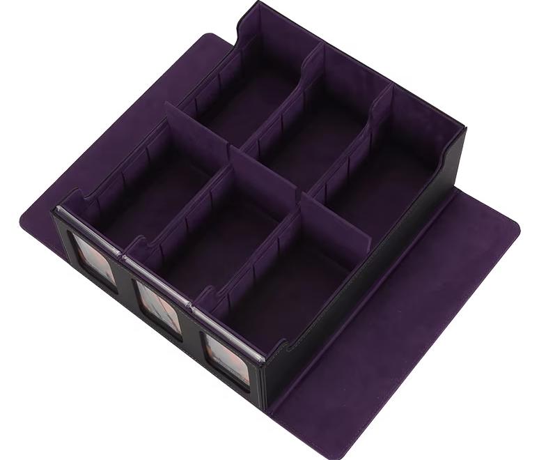 Patented Design BNT Three-Row Windowed Pu Leather Eco-Friendly Game Card Storage Box Single Sleeve 1360+ for Board Game
