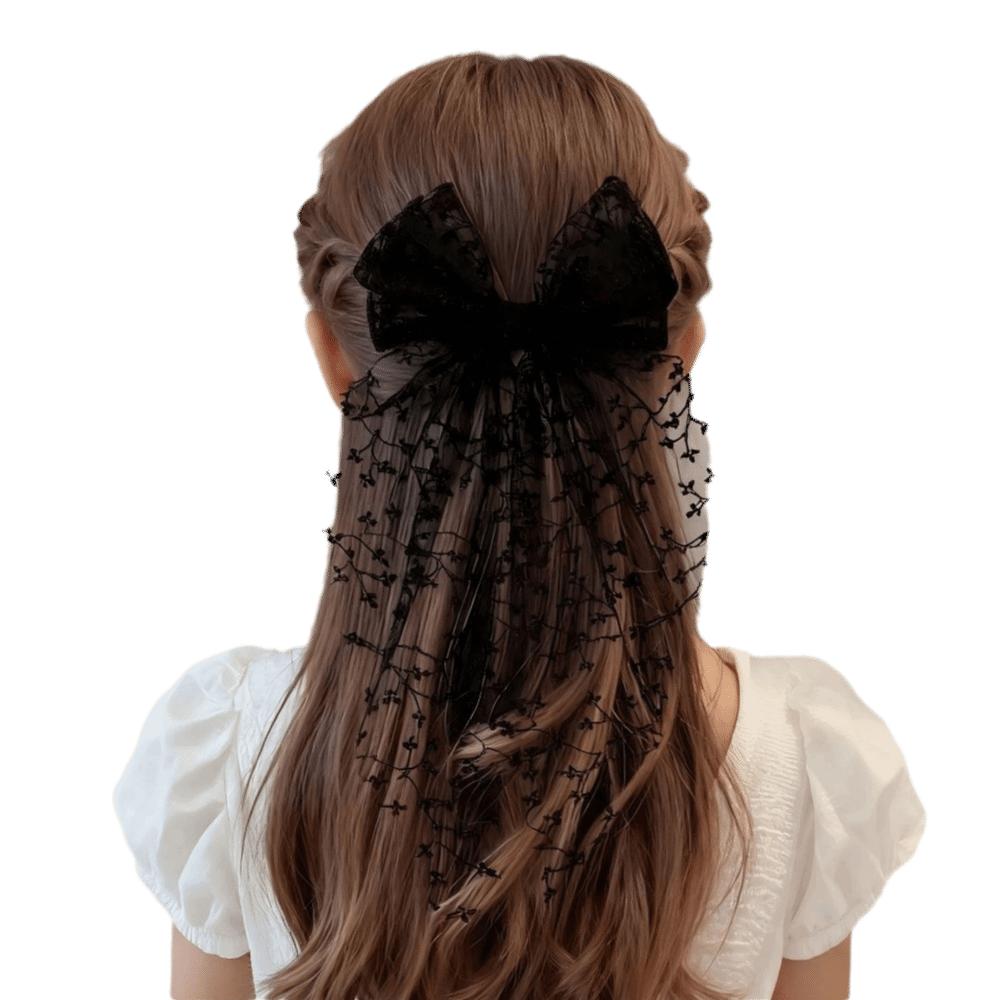 Flower Bow Hair Clip Lace Headwear Romantic Girl Hairpin  Wedding Season