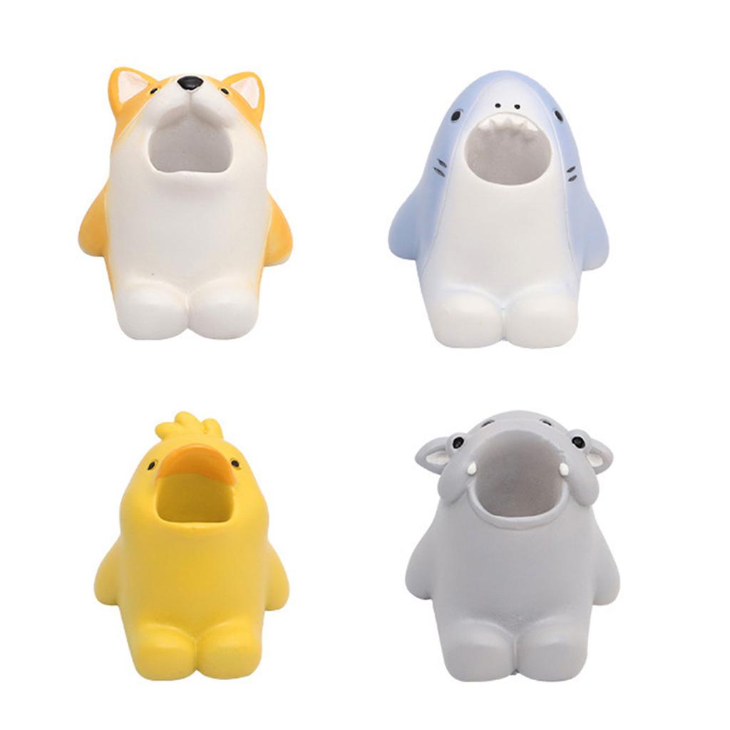 Multi Functional Cartoon Animal Toothbrush Holder Resin Stand for Toothbrushes Cups and More Bathroom Decorations
