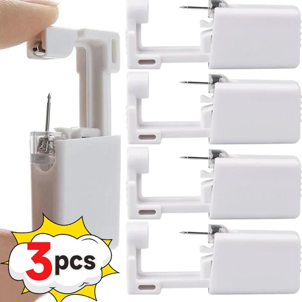 Sicherheits-Ohrlochstechpistolen-Set Frauen Männer Einweg Weißer Kunststoff Steriles Ohrlochstechgerät Mode Einfacher Schmuck Piercing-Werkzeuge