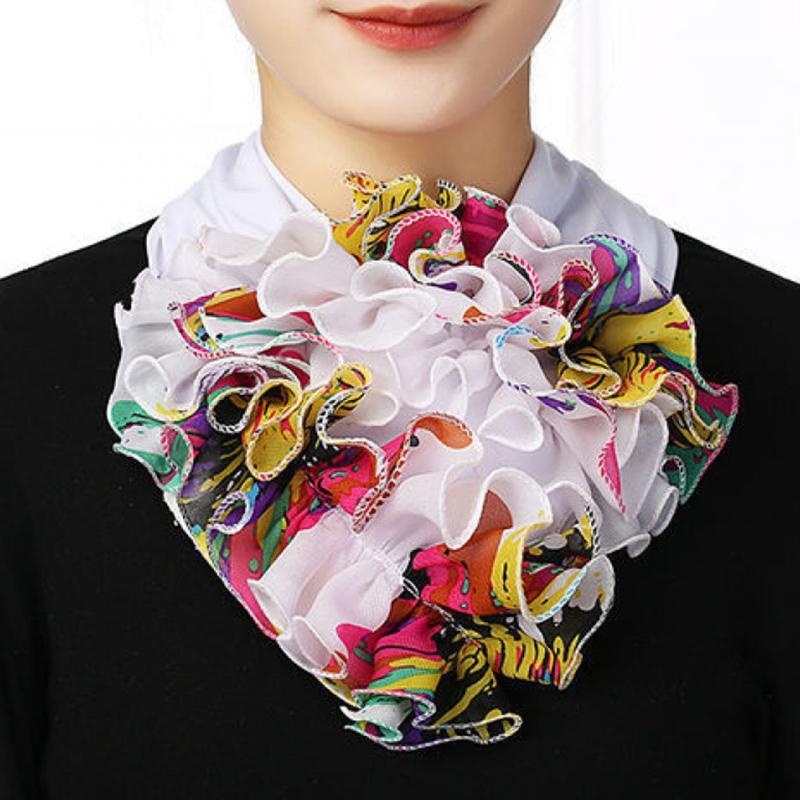 Spring Summer Chiffon Neck Collar Scarf Women Head Thin Sunscreen Variety Small Silk Anti-UV Scarf Mask Multi-Function Scarf