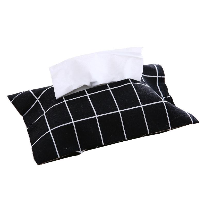 Cotton and Linen Paper Towel Set Cloth Tissue Box Bag Dustproof Waterproof Portable for Car Home Office Interior Tissue Boxes