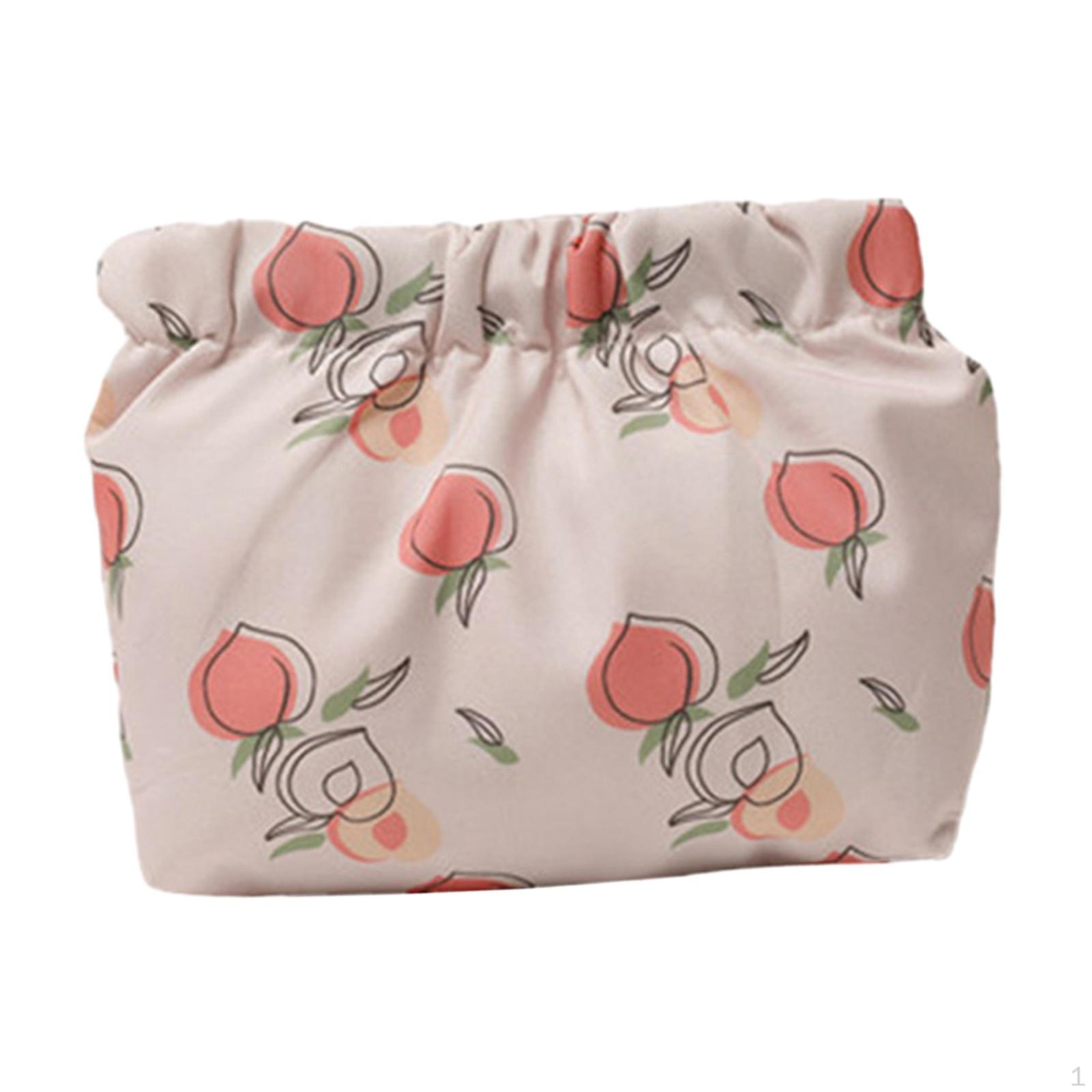 

Makeup Bag Top Purse No Zipper Portable Self Closing Pouch for Card Key Headphones Travel