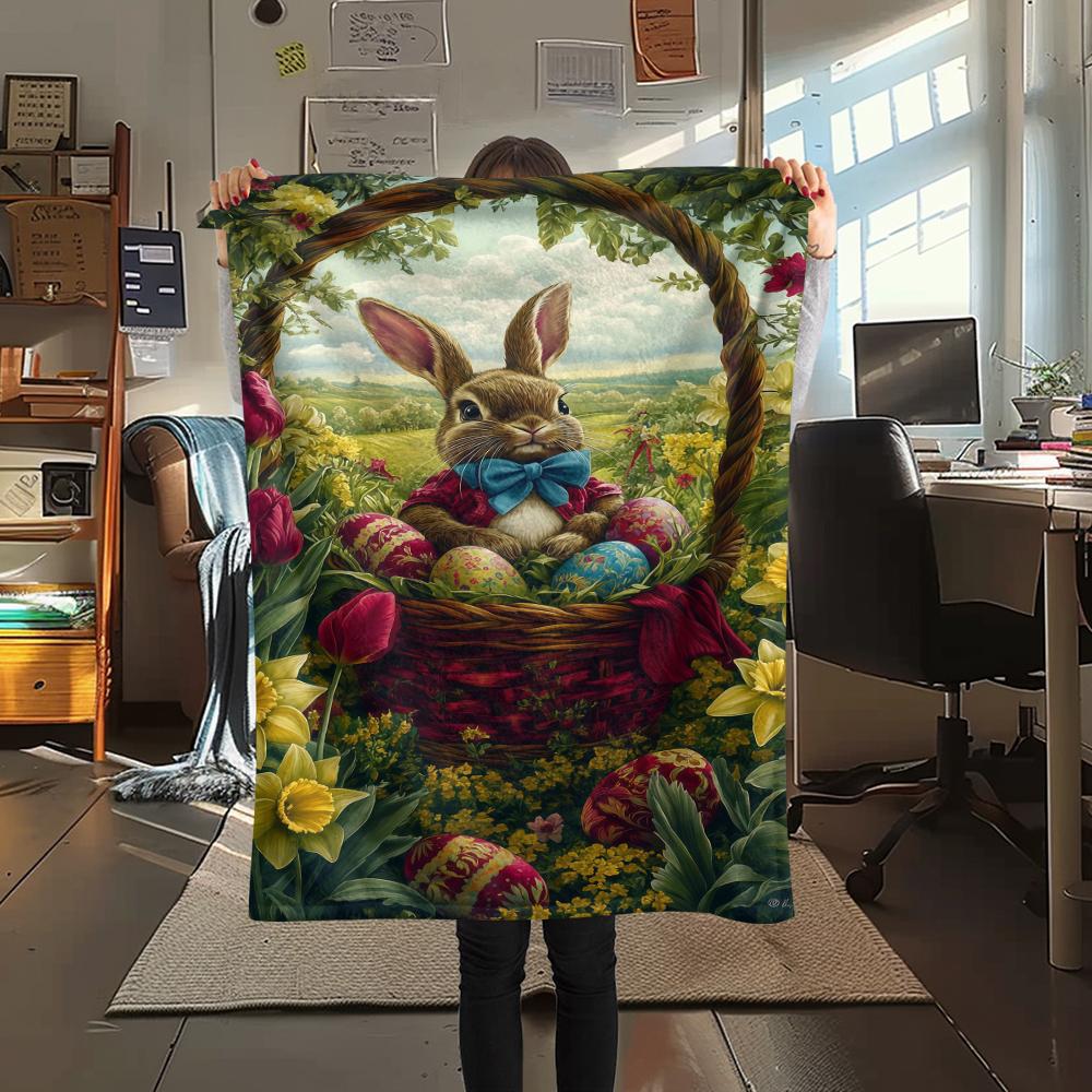 Easter egg Print Flannel Blanket,High quality Comfortable for All Seasons,Home Decor,Warmth and Comfort,Perfect for Christmas Gifts