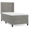 Vidaxl Letto Continentale Con Materasso, Grigio Chiaro, Velluto, 90X190 Cm
