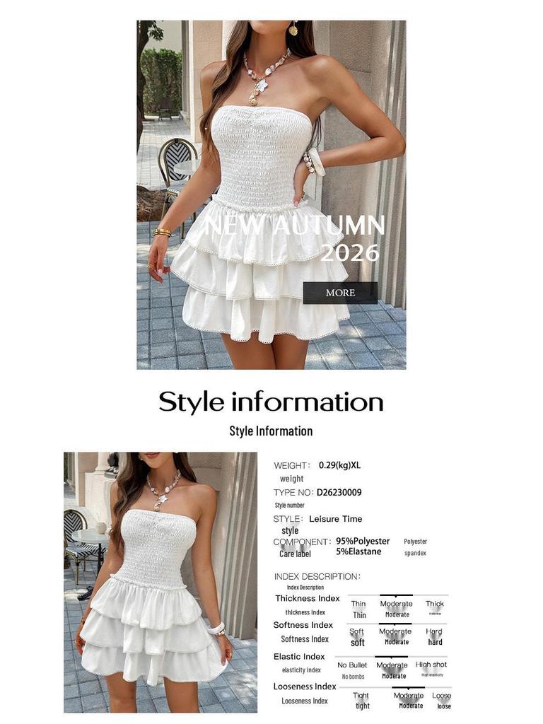 KaiKuo Women's Sexy Y2K Strapless Mini Dress - 2026 Spring/Summer Collection