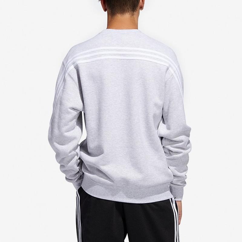 Adidas Originals Trefoil Stripe Loose Crew Neck Sweatshirt Men Tops Medium-Grey FM1520