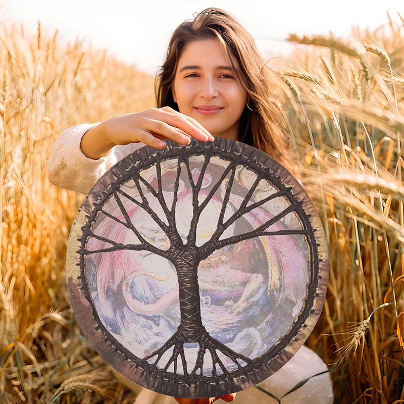 Delightful Dragon Pattern Drum Unique Decorative Instrument For Charming Celebrations Holiday