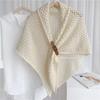 Korean Style Hollow Out Buckle Large Triangle Warm Decorative Scarf For Women