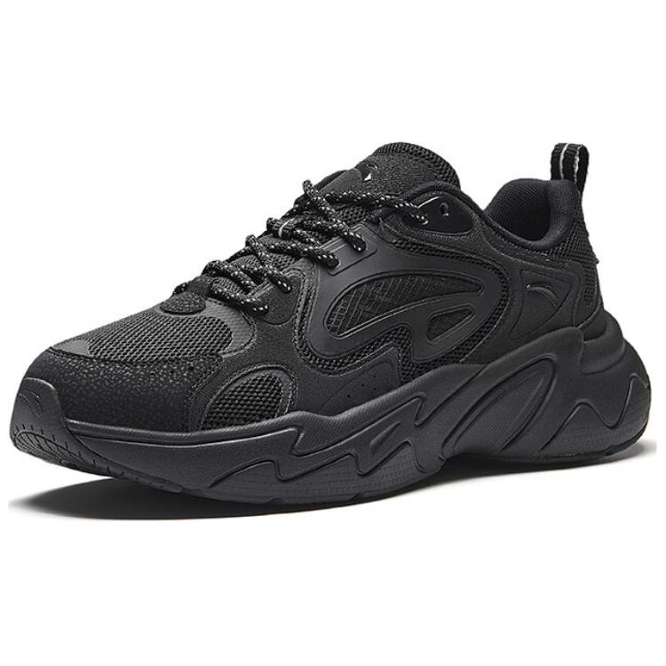 Anta Pulse Comfortable Versatile Shock Absorbing Wear Resistant Non Slip Low Top Casual Shoes Men Casual Shoes Black 112528856-2