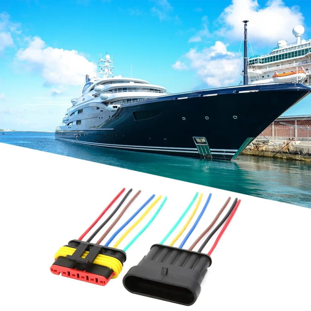 2 Sets 6 Pin Car Electrical Connector Waterproof 10cm Wire Electrical Auto Connector Automotive Wire Connector Cars Trucks Boats