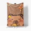 Schattige Capibara Zachte Pluche Deken, Flanellen Deken Plaid Deken voor Woonkamer Slaapkamer Bed Bank Picknick