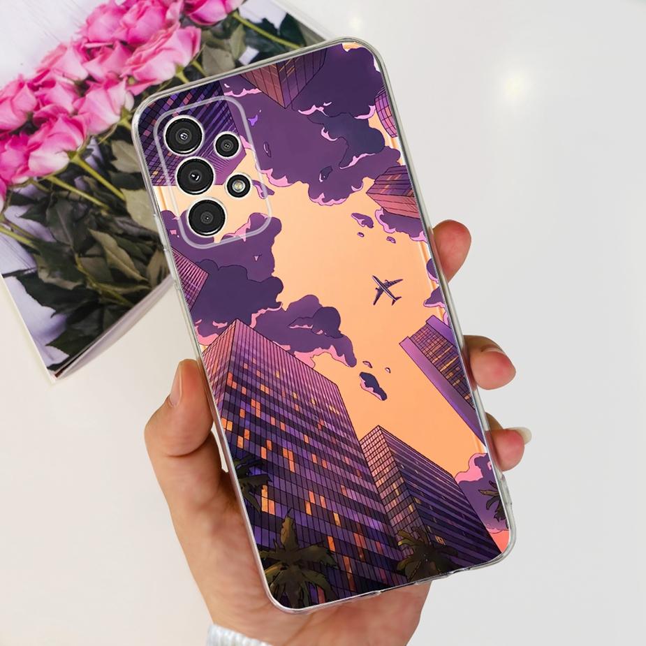 For Samsung Galaxy A13 Case A23 A33 A53 5G Cute Painted Cover Clear Silicone Soft TPU Phone Case For Samsung A53 A 13 23 33 Bags